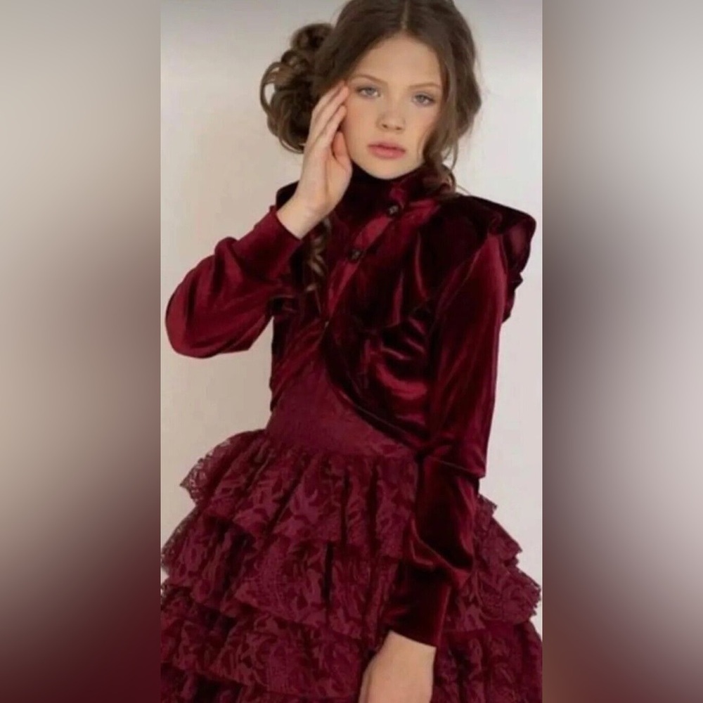 Joyfolie Anouka set in burgundy (dress and jacket) both size 8. Originally $180!